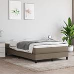 vidaXL Boxspring bed 120x200 cm stof taupe, Huis en Inrichting, Verzenden, Nieuw, Twijfelaar, 120 cm