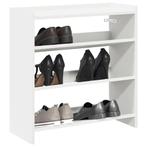vidaXL Schoenenrek 60x25x62 cm bewerkt hout wit, Huis en Inrichting, Kasten | Schoenenrekken, Verzenden, Nieuw