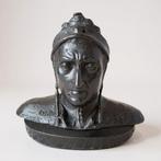 Beeld, Busto Dante Alighieri - 17 cm - Gepatineerd brons, Antiek en Kunst, Antiek | Keramiek en Aardewerk