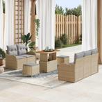 vidaXL Tuinbankenset met kussen 8 pcs Beige poly rattan, Verzenden, Nieuw, Rotan