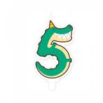 Jungle Verjaardagskaars - Cijfer 5 Krokodil, Hobby en Vrije tijd, Feestartikelen, Verzenden, Nieuw, Feestartikel