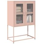 vidaXL buffetkast 68x39x107 cm staal roze, Huis en Inrichting, Kasten | Buffetkasten, Verzenden, Nieuw, Metaal