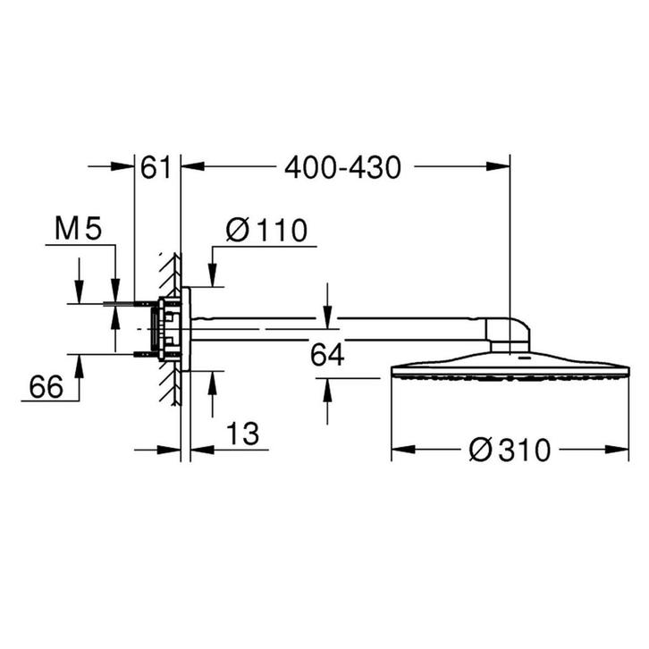 Regendoucheset Grohe Rainshower SmartActive Cube 31 cm met, Doe-het-zelf en Verbouw, Sanitair, Ophalen of Verzenden