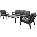 Montenegro stoel-bank loungeset 4-delig antraciet aluminium, Tuin en Terras, Tuinsets en Loungesets, Ophalen of Verzenden, Nieuw