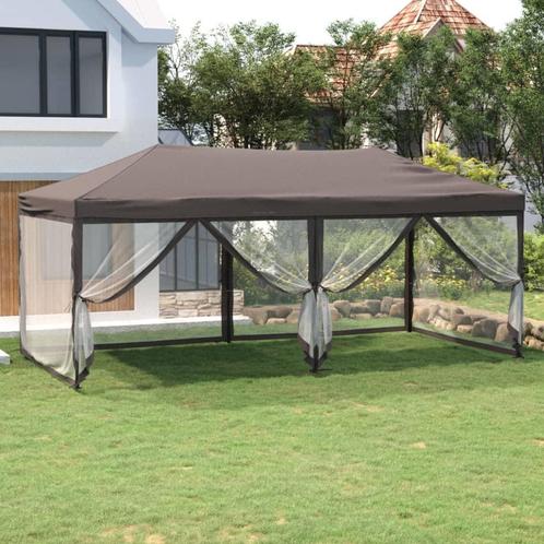 vidaXL Partytent inklapbaar met zijwanden 3x6 m taupe, Tuin en Terras, Partytenten, Partytent, Nieuw, Verzenden
