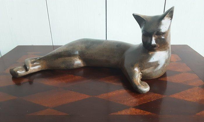 P. Chenet Foundry - Figuur - Grote Kat - 23 cm - Brons, Antiek en Kunst, Curiosa en Brocante