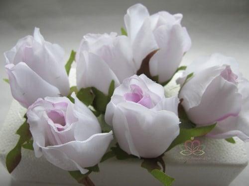 Zijden Roosjes Wit Paars 2Tone 5-6 cm 10 stuks, Huis en Inrichting, Woonaccessoires | Kunstplanten en Kunstbloemen, Nieuw, Ophalen of Verzenden