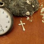 Gouden hanger van een kruis (Hanger of bedel), Sieraden, Tassen en Uiterlijk, Bedels, Ophalen of Verzenden, Gebruikt, Goud, Overige merken