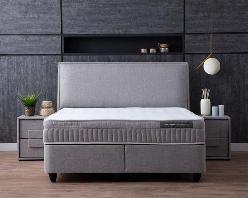 Outlet opberg boxspring Naturabedd 180x200 grijs, Huis en Inrichting, Slaapkamer | Boxsprings, 180 cm, 200 cm, Overige kleuren