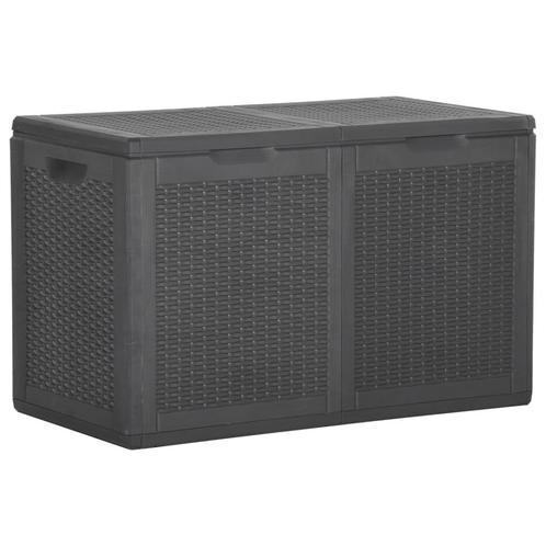 Tuinbox 180 L PP rattan zwart (Schuurtjes-Rekken), Tuin en Terras, Tuinhuizen, Nieuw, Verzenden