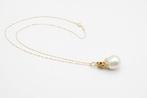 Ketting met hanger - 14 karaat Geel goud Parel - Saffier, Sieraden, Tassen en Uiterlijk, Antieke sieraden