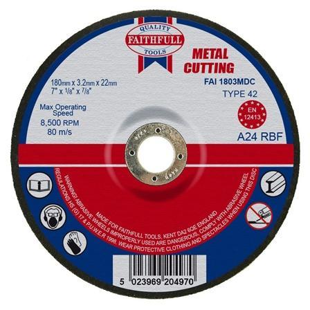 Slijpschijf metaal 180x3,2x22,2mm kom Faithfull, Doe-het-zelf en Verbouw, Gereedschap | Machine-onderdelen en Toebehoren, Nieuw