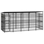 vidaXL Hondenkennel met dak 9,22 m² staal, Dieren en Toebehoren, Verzenden, Nieuw
