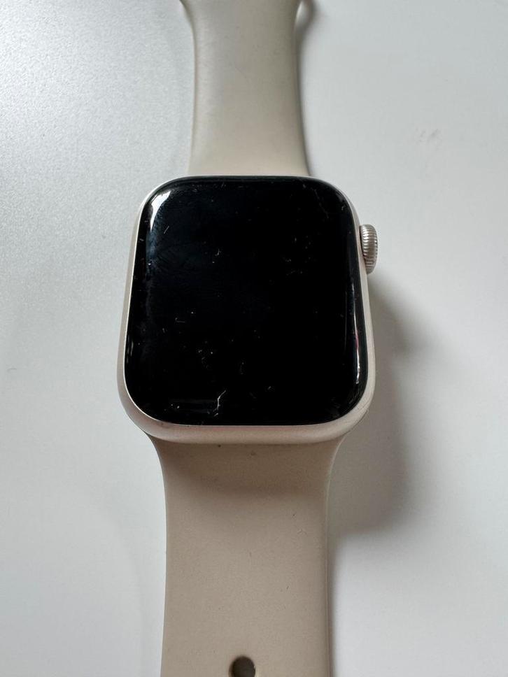 Een Apple Watch serie 7, Starlight, Sieraden, Tassen en Uiterlijk, Smartwatches, Gebruikt