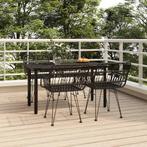 vidaXL 5-delige Tuinset poly rattan zwart, 4 zitplaatsen, Nieuw, Tuinset, Verzenden