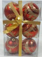 Kerstballen set 6 stuks Rood Ø 6 cm, Nieuw, Verzenden