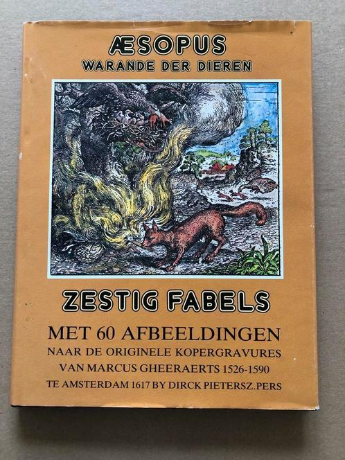 Aesopus - 60 Fabels met 60 schitterende Kopergravures 1574, Boeken, Sprookjes en Fabels, Gelezen, Ophalen of Verzenden