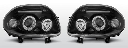 Koplampen Angel Eyes | Renault Clio 2 1998-2001 | zwart, Auto-onderdelen, Verlichting, Nieuw, Renault, Verzenden