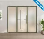 Enkele stalen taatsdeur met glaspaneel Olijfgroen 5 Vlaks Ma, Doe-het-zelf en Verbouw, Deuren en Horren, Nieuw, Metaal, Overige typen