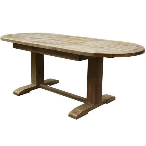 Ovaal uitschuifbare diningtafel 160-210x90xH77 cm teak, Tuin en Terras, Tuintafels, Nieuw, Teakhout, Ophalen of Verzenden