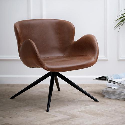 *WOONWINKEL* Dan-Form Gaia Draaibare Design Lounge Stoel Bru, Huis en Inrichting, Fauteuils, Nieuw, Verzenden