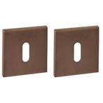 Intersteel sleutelrozetten verdekt 53x53x6mm pvd brons, Doe-het-zelf en Verbouw, Hang- en Sluitwerk, Ophalen of Verzenden, Nieuw