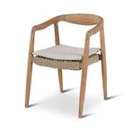 Tuinstoel Anais | teak naturel | beige weving | incl kusse.., Verzenden, Nieuw