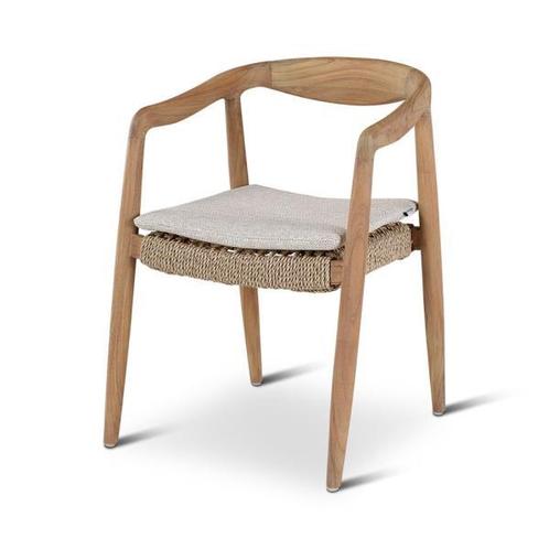 Tuinstoel Anais | teak naturel | beige weving | incl kusse.., Tuin en Terras, Tuinstoelen, Nieuw, Verzenden