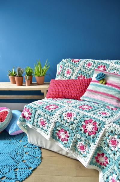 Bloemblokdeken Haakpatroon, Hobby en Vrije tijd, Breien en Haken, Breien of Haken, Nieuw, Wol of Garen, Ophalen of Verzenden