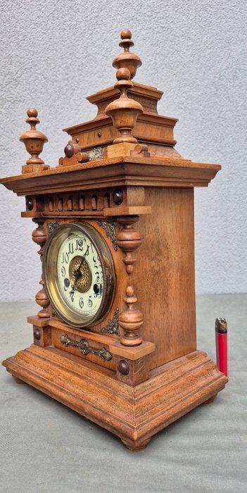 Tafelklok - Hout, Messing, Glas - 1910-1920, Antiek en Kunst, Antiek | Klokken