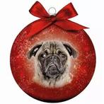 Plenty Gifts Kerstbal Frosted Mopshond 10CM, Dieren en Toebehoren, Honden-accessoires, Nieuw, Ophalen of Verzenden