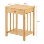 Bijzettafel Ranua nachtkastje bamboe 51x40x35 cm houtkleurig, Huis en Inrichting, Tafels | Bijzettafels, Verzenden, Nieuw