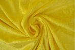 Crushed velvet stof - Geel - Per meter, 120 cm of meer, Geel, Ophalen of Verzenden, Polyester