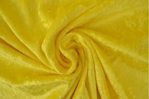 Crushed velvet stof - Geel - Per meter, Hobby en Vrije tijd, Stoffen en Lappen, 120 cm of meer, 200 cm of meer, Geel, Nieuw, Polyester