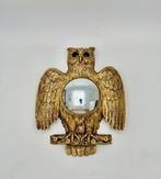 Spiegel- Zeldzame convex Witchs Eye-spiegel met uil –