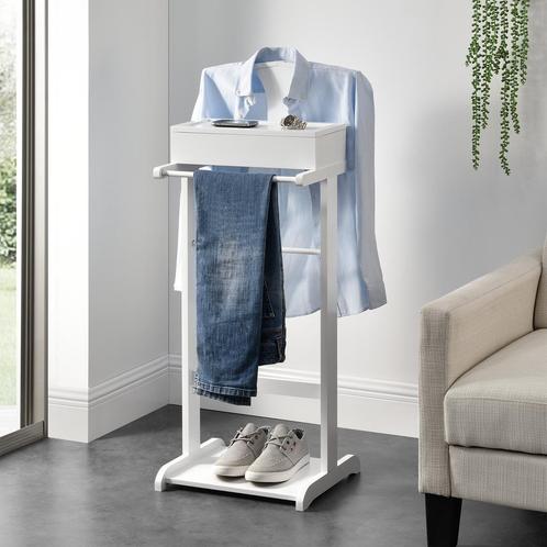 Dressboy kledingrek met opbergdoos 110x43,5x34,5 cm wit, Huis en Inrichting, Kasten | Dressoirs, Nieuw, Verzenden