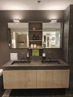 Showmodel badmeubel 160cm houtfineer met zwart comp. - 0016, Huis en Inrichting, Badkamer | Badkamermeubels, Ophalen, Nieuw, 150 tot 200 cm