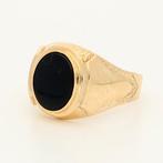 Ring - 14 karaat Geel goud - Onyx, Sieraden, Tassen en Uiterlijk, Ringen, Nieuw