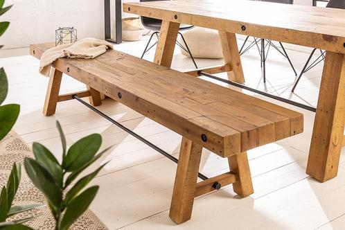 industrieele bank FINCA 165cm vintage bruin gerecycled, Huis en Inrichting, Banken | Bankstellen, Ophalen of Verzenden