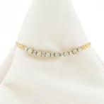 Gouden cobra schakel armband met opaal en diamant; 0,24 ct., Sieraden, Tassen en Uiterlijk, Armbanden, Goud, Goud, Gebruikt, Verzenden