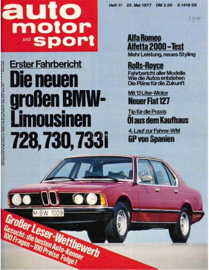 1977 AUTO MOTOR UND SPORT 11 DUITS, Boeken, Auto's | Folders en Tijdschriften