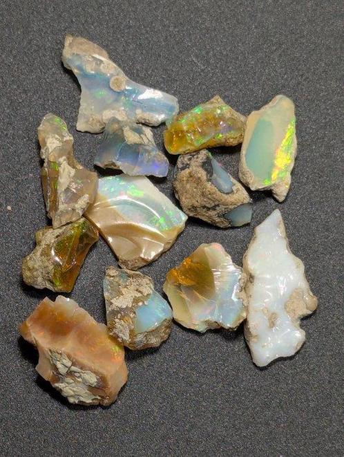 104 CT AAA - 12x Natuurlijke Edel Noble Ruwe Welo Opalen,, Verzamelen, Mineralen en Fossielen