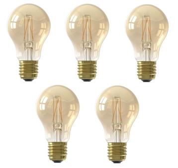 5 stuks Calex LED lamp E27 7.5W 806lm Goud 2100K Dimbaar A60 beschikbaar voor biedingen