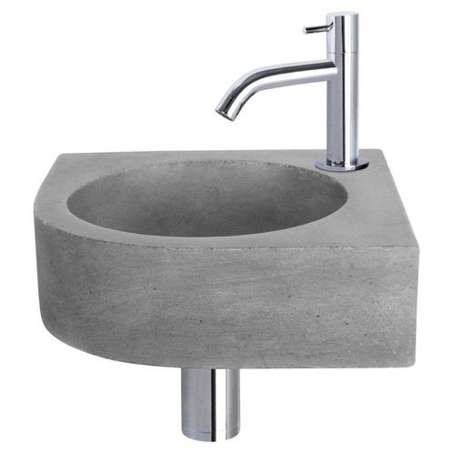 Differnz Cleo fonteinset beton donkergrijs - kraan gebogen, Doe-het-zelf en Verbouw, Sanitair, Nieuw, Verzenden