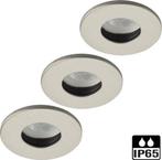 3 spotjes RVS | Inbouwspots LED buiten IP65 | 3.5 watt 2700K, Verzenden, Minder dan 50 watt, Wandlamp, Nieuw