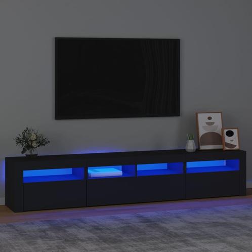 vidaXL Tv-meubel met LED-verlichting 210x35x40 cm zwart, Huis en Inrichting, Kasten | Televisiemeubels, 25 tot 50 cm, Nieuw, Overige houtsoorten