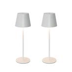 Set van 2 tafellampen wit met dimmer en oplaadbaar - Murdock, Nieuw, Overige materialen, Modern, Minder dan 50 cm