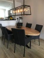 Set van 6 leren eetkamerstoelen - zwart leer, Overige kleuren, Nieuw, Leer, Ophalen of Verzenden