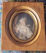 Lijst- Miniatuurportret van een jonge Franse markiezin met