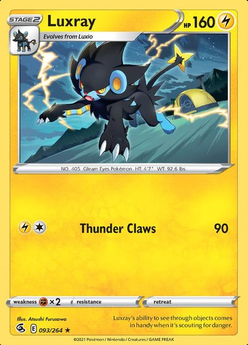 Luxray 093/264 (Fusion Strike), Hobby en Vrije tijd, Verzamelkaartspellen | Pokémon, Losse kaart, Nieuw, Foil, Ophalen of Verzenden